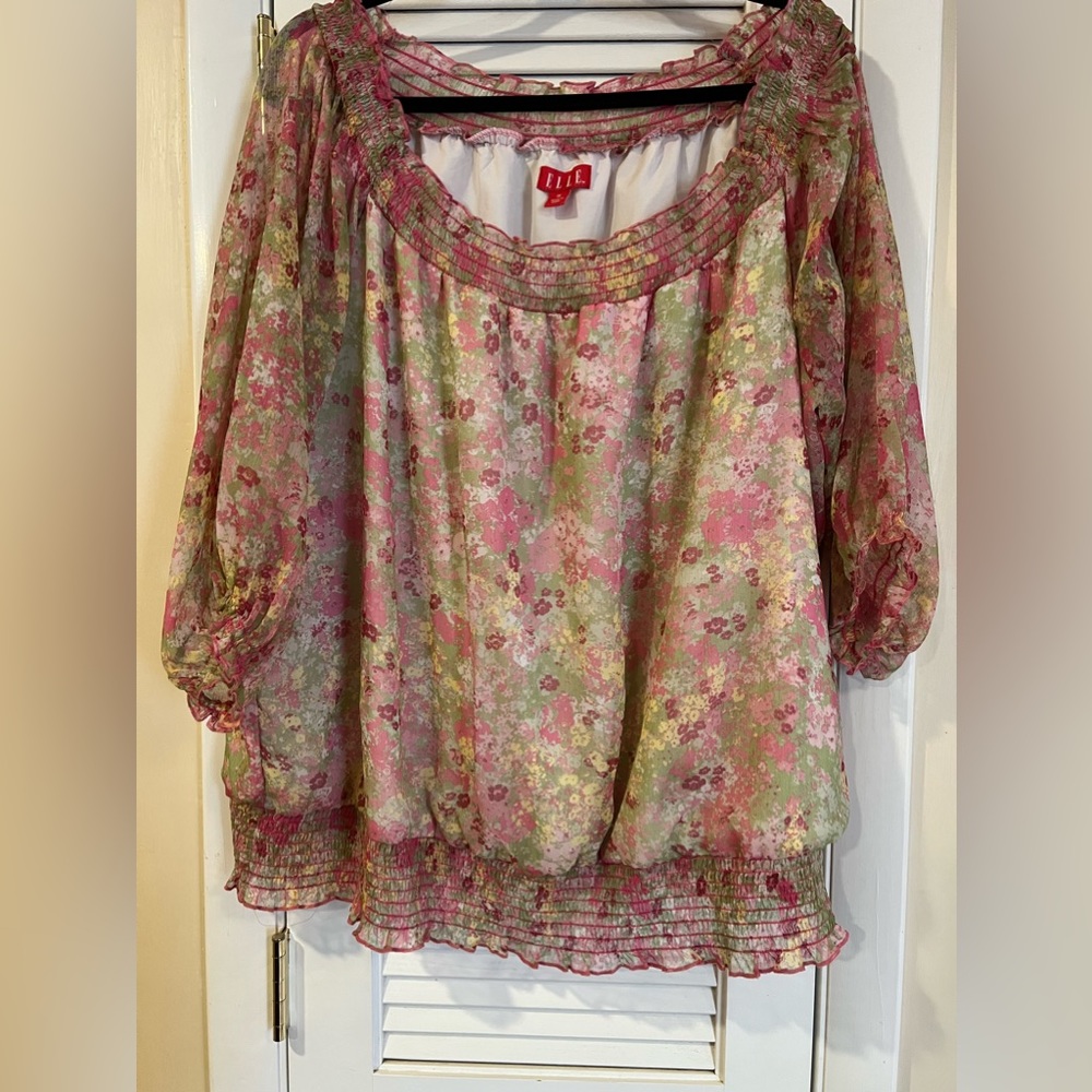ELLE off the shoulder floral top 1X
